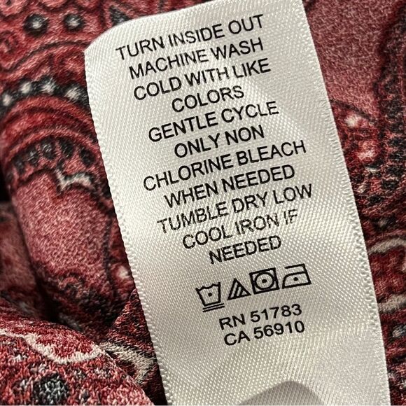 Maurice’s rustic Red Paisley print long sleeve v-neck mini Dress size XS - Picture 12 of 14